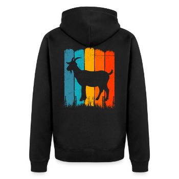 Chèvre, cadeau animal de ferme de chèvre animal - Veste à capuche bio Premium Unisexe - noir - Dos - Nico (187cm)