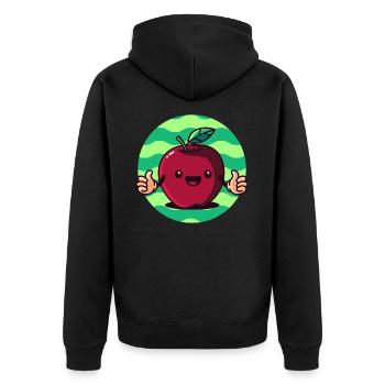 pomme mignonne, fruit fruit vitamines - Veste à capuche bio Premium Unisexe - noir - Dos - Nico (187cm)