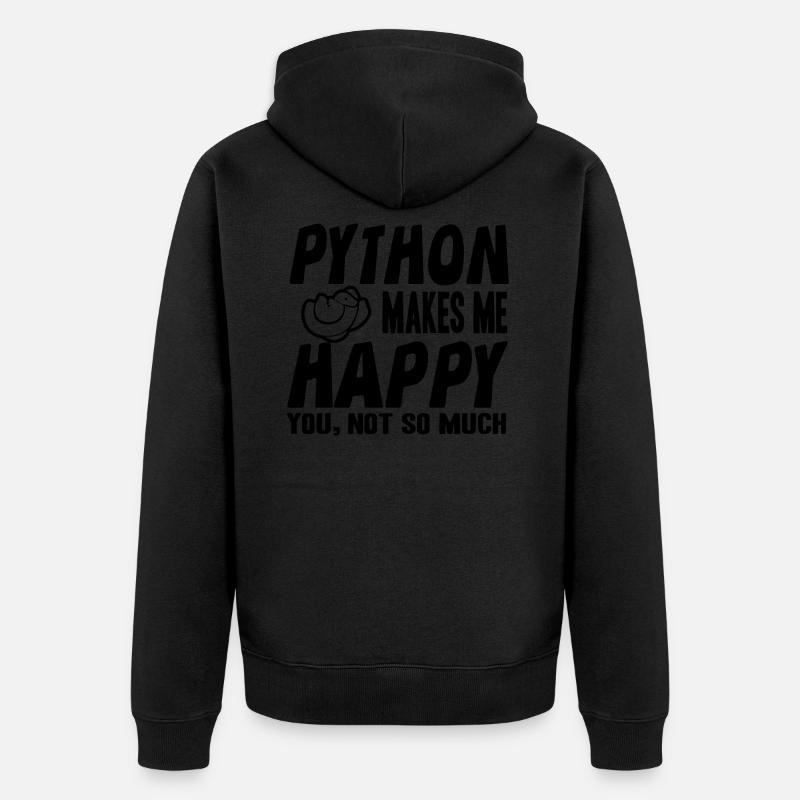 Python - Unisex Premium Bio Zip Hoodie - Schwarz