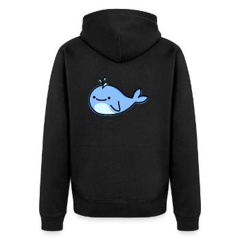 Süßer Wal - Unisex Premium Bio Zip Hoodie - Schwarz - Hinten - Nico (187cm)