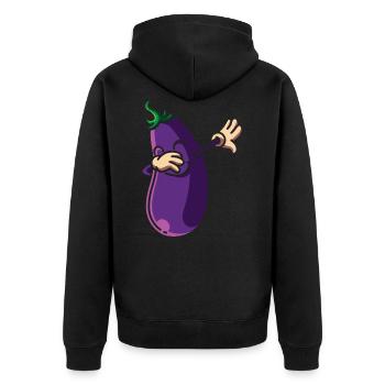 Aubergine Dab, cadeau de légumes dabben dabbing dab - Veste à capuche bio Premium Unisexe - noir - Dos - Nico (187cm)