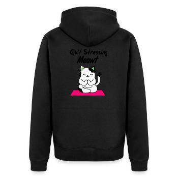 Katzen Sommer Lustig Handkoffer Kätzchen Geschenk - Unisex Premium Bio Zip Hoodie - Schwarz - Hinten - Nico (187cm)