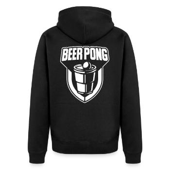 Cadeau Beerpong, bière pong buvant de l'alcool - Veste à capuche bio Premium Unisexe - noir - Dos - Nico (187cm)