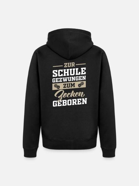 Gamer Schule Schüler - Unisex Premium Bio Zip Hoodie - Schwarz