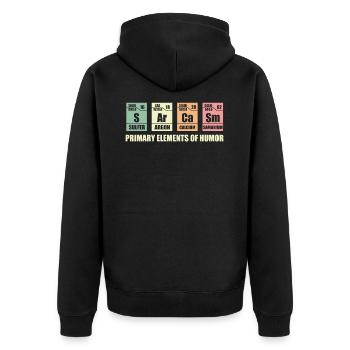 Sarcasm - Unisex Premium Organic Zip Hoodie - black - Back - Nico (187cm)