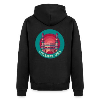 Hyderabad, Inde cadeau de voyage charminar - Veste à capuche bio Premium Unisexe - noir - Dos - Nico (187cm)