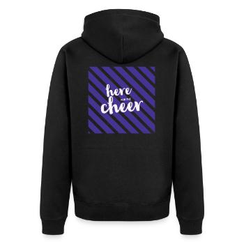 Here For The Cheer - Unisex Premium Organic Zip Hoodie - black - Back - Nico (187cm)