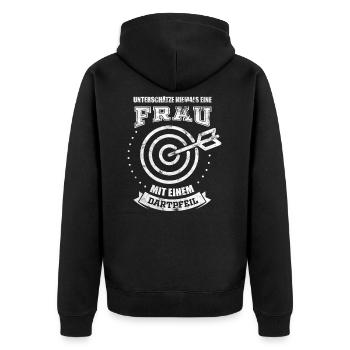 Cadeau femmes fléchettes - Veste à capuche bio Premium Unisexe - noir - Dos - Nico (187cm)