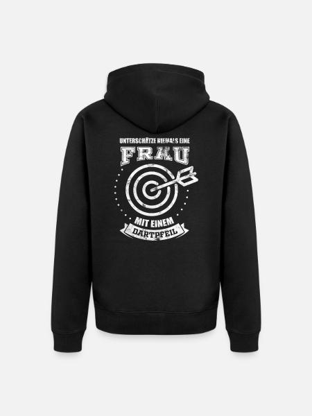 Dart Frauen Geschenk - Unisex Premium Bio Zip Hoodie - Schwarz