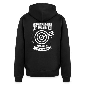 Darts darts Darts player woman - Unisex Premium Organic Zip Hoodie - black - Back - Nico (187cm)