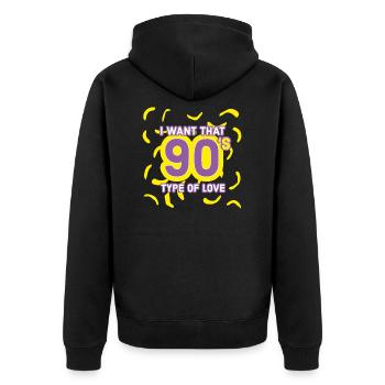 I Want That Type Of Love - Unisex Premium Organic Zip Hoodie - black - Back - Nico (187cm)