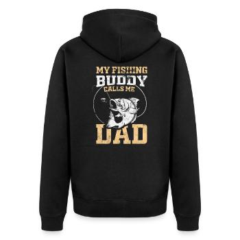 Cadeau de pêche père et fils - Veste à capuche bio Premium Unisexe - noir - Dos - Nico (187cm)