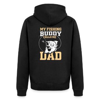 Fishing Buddies - Gift Idea - Unisex Premium Organic Zip Hoodie - black - Back - Nico (187cm)