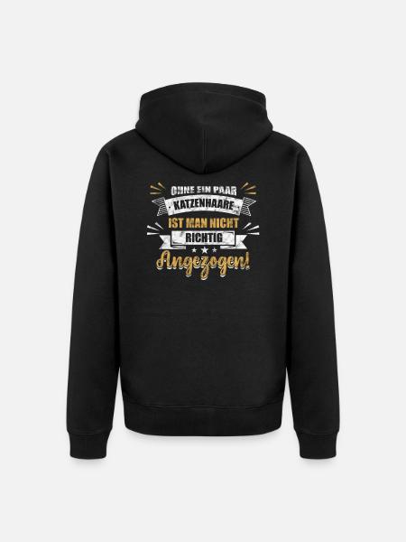 Cats Cat Cat Hair - Unisex Premium Organic Zip Hoodie - black