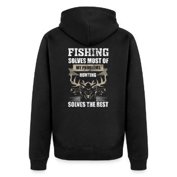 Pêche pêche chasse - Veste à capuche bio Premium Unisexe - noir - Dos - Nico (187cm)