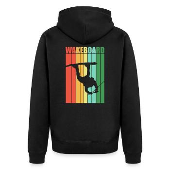 Wakeboard wakeboarder recreational sport - Unisex Premium Organic Zip Hoodie - black - Back - Nico (187cm)