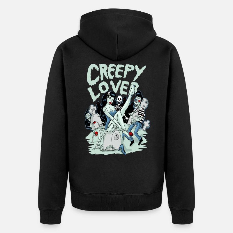 creepylover - Unisex Premium Bio Zip Hoodie - Schwarz