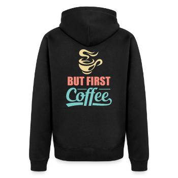Prime Café Café Cadeau - Veste à capuche bio Premium Unisexe - noir - Dos - Nico (187cm)