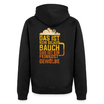 Bier Spruch - Unisex Premium Bio Zip Hoodie - Schwarz - Hinten - Nico (187cm)