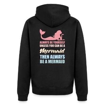 Meerjungfrau Meerjungfrauen Geschenk - Unisex Premium Bio Zip Hoodie - Schwarz - Hinten - Nico (187cm)