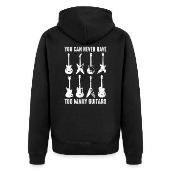 Guitar Guitarist Guitars - Unisex Premium Organic Zip Hoodie - black - Back - Nico (187cm)