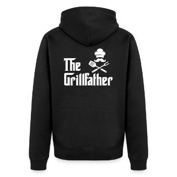 Grill Grillen The Grillfather Vater Geschenk - Unisex Premium Organic Zip Hoodie - black - Back - Nico (187cm)