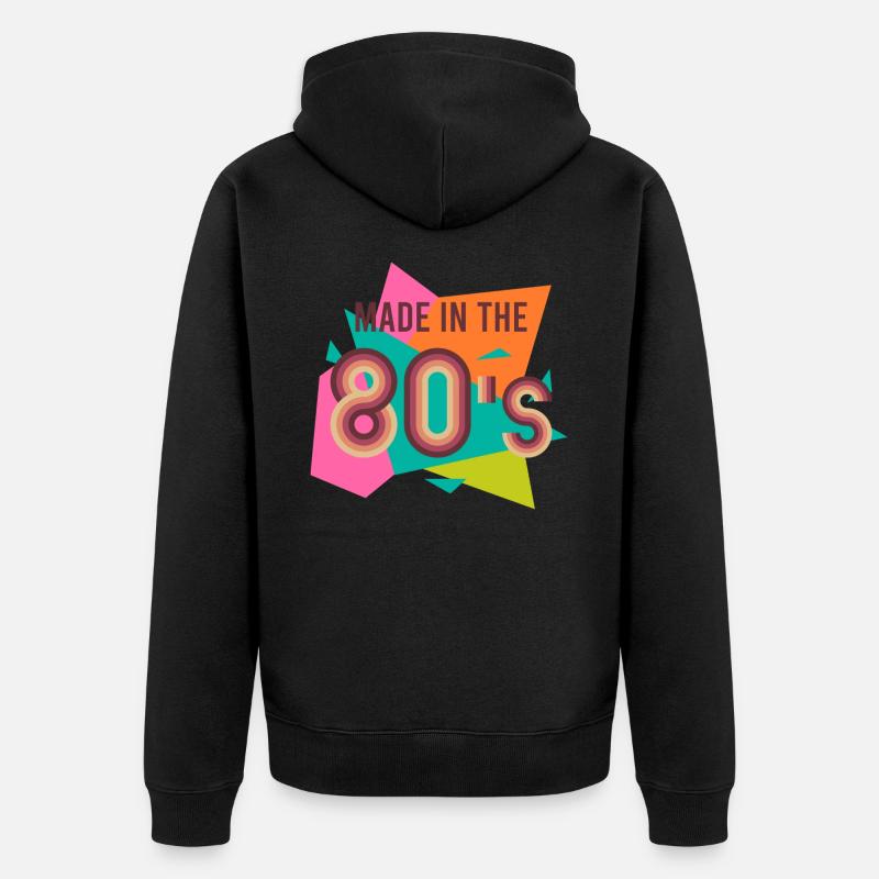 Made in the 80's - Unisex Premium Bio Zip Hoodie - Schwarz