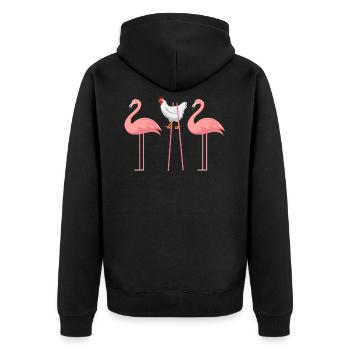 Idée de cadeau amusant pour le poulet Flamingo - Veste à capuche bio Premium Unisexe - noir - Dos - Nico (187cm)