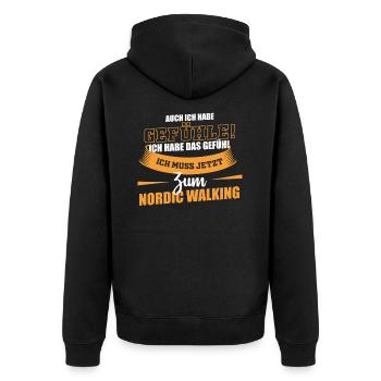 Énonciations drôles Nordic Walking - Veste à capuche bio Premium Unisexe - noir - Dos - Nico (187cm)