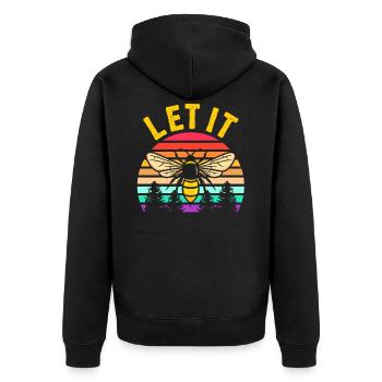 Biene Bienen Geschenk - Unisex Premium Bio Zip Hoodie - Schwarz - Hinten - Nico (187cm)