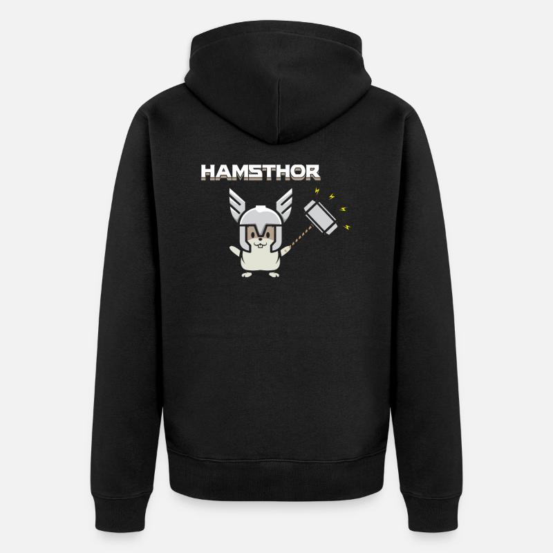 Hamster - Idée de cadeau rigolo pour Hamsthor - Veste à capuche bio Premium Unisexe - noir