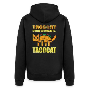 Taco's funny gift idea - Unisex Premium Organic Zip Hoodie - black - Back - Nico (187cm)