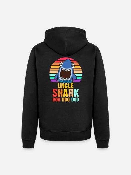 Uncle Shark gift idea - Unisex Premium Organic Zip Hoodie - black
