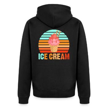 Ice cream ice cream - Unisex Premium Organic Zip Hoodie - black - Back - Nico (187cm)