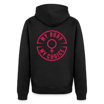 My Body My Choice, femmes féministes de l'avortement - Veste à capuche bio Premium Unisexe - noir - Dos - Nico (187cm)