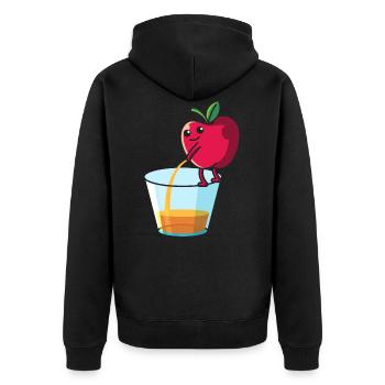 Peeing apple, fruit fruit apple juice - Unisex Premium Organic Zip Hoodie - black - Back - Nico (187cm)