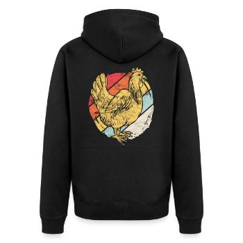 Chicken hen gift - Unisex Premium Organic Zip Hoodie - black - Back - Nico (187cm)