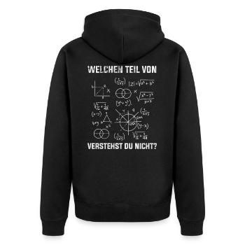 Mathematik Mathe - Unisex Premium Bio Zip Hoodie - Schwarz - Hinten - Nico (187cm)