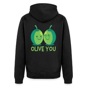 Les olives aiment - Veste à capuche bio Premium Unisexe - noir - Dos - Nico (187cm)