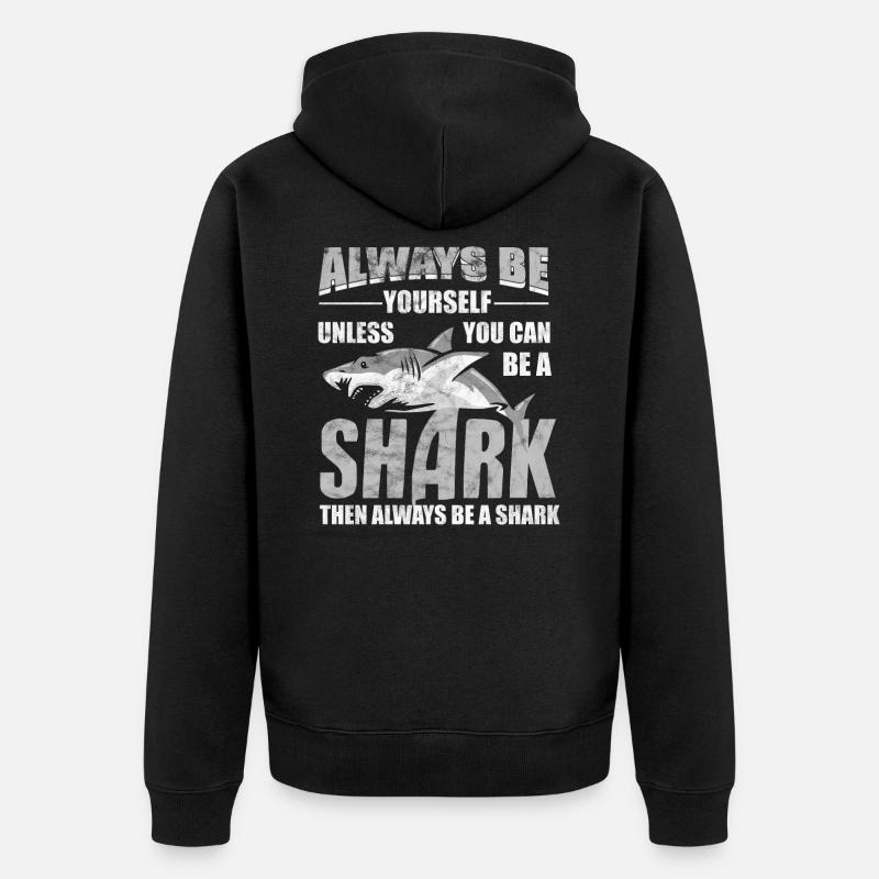 requin - Veste à capuche bio Premium Unisexe - noir
