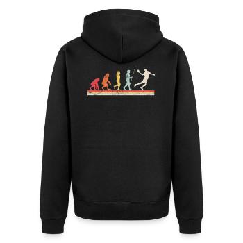 Handball Evolution - Unisex Premium Bio Zip Hoodie - Schwarz - Hinten - Nico (187cm)
