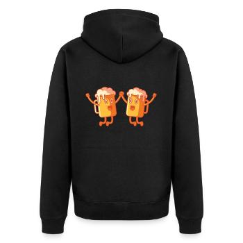 Bière amis, boire de l'alcool, boire - Veste à capuche bio Premium Unisexe - noir - Dos - Nico (187cm)
