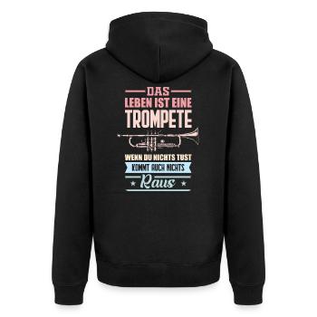 Trompette instrument trompette - Veste à capuche bio Premium Unisexe - noir - Dos - Nico (187cm)