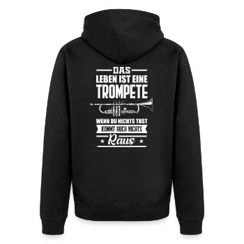 Trompette trompette cadeau - Veste à capuche bio Premium Unisexe - noir - Dos - Nico (187cm)