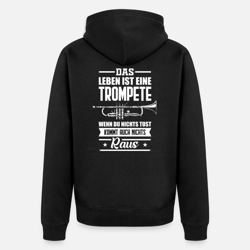 Trompeter Trompete Geschenk - Unisex Premium Bio Zip Hoodie - Schwarz