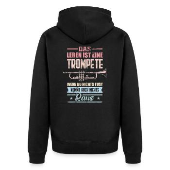 Trompette trompette musique - Veste à capuche bio Premium Unisexe - noir - Dos - Nico (187cm)
