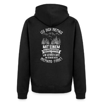 ATV Quad lustige Sprüche Geschenk - Unisex Premium Bio Zip Hoodie - Schwarz - Hinten - Nico (187cm)