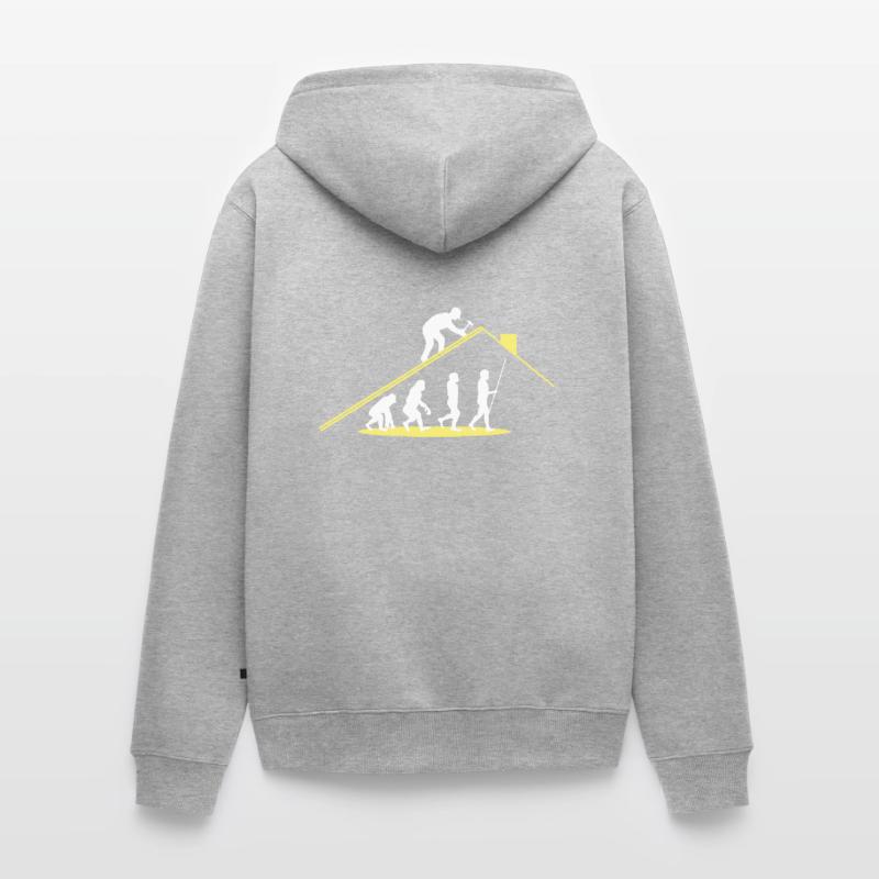 Dachdecker Evolution Arbeiter Unisex Premium Bio Zip Hoodie