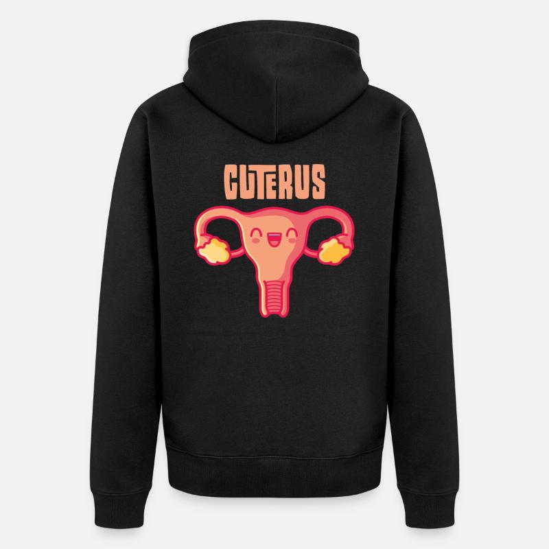 Cuterus, geschenk schwanger gebärmutter - Unisex Premium Bio Zip Hoodie - Schwarz