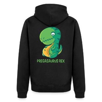 Dinosaur in pregnancy - Unisex Premium Organic Zip Hoodie - black - Back - Nico (187cm)